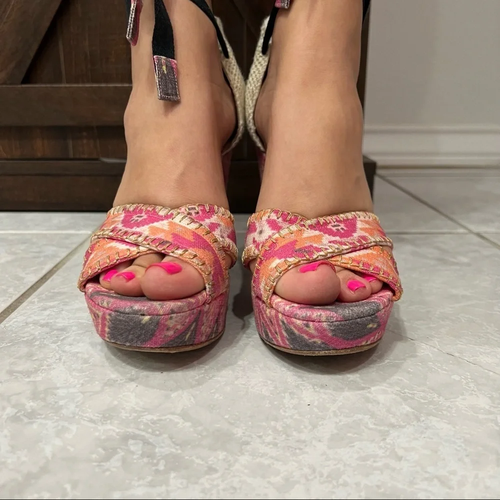 Stuart Weitzman Gladiator Strap Wedge Sandals